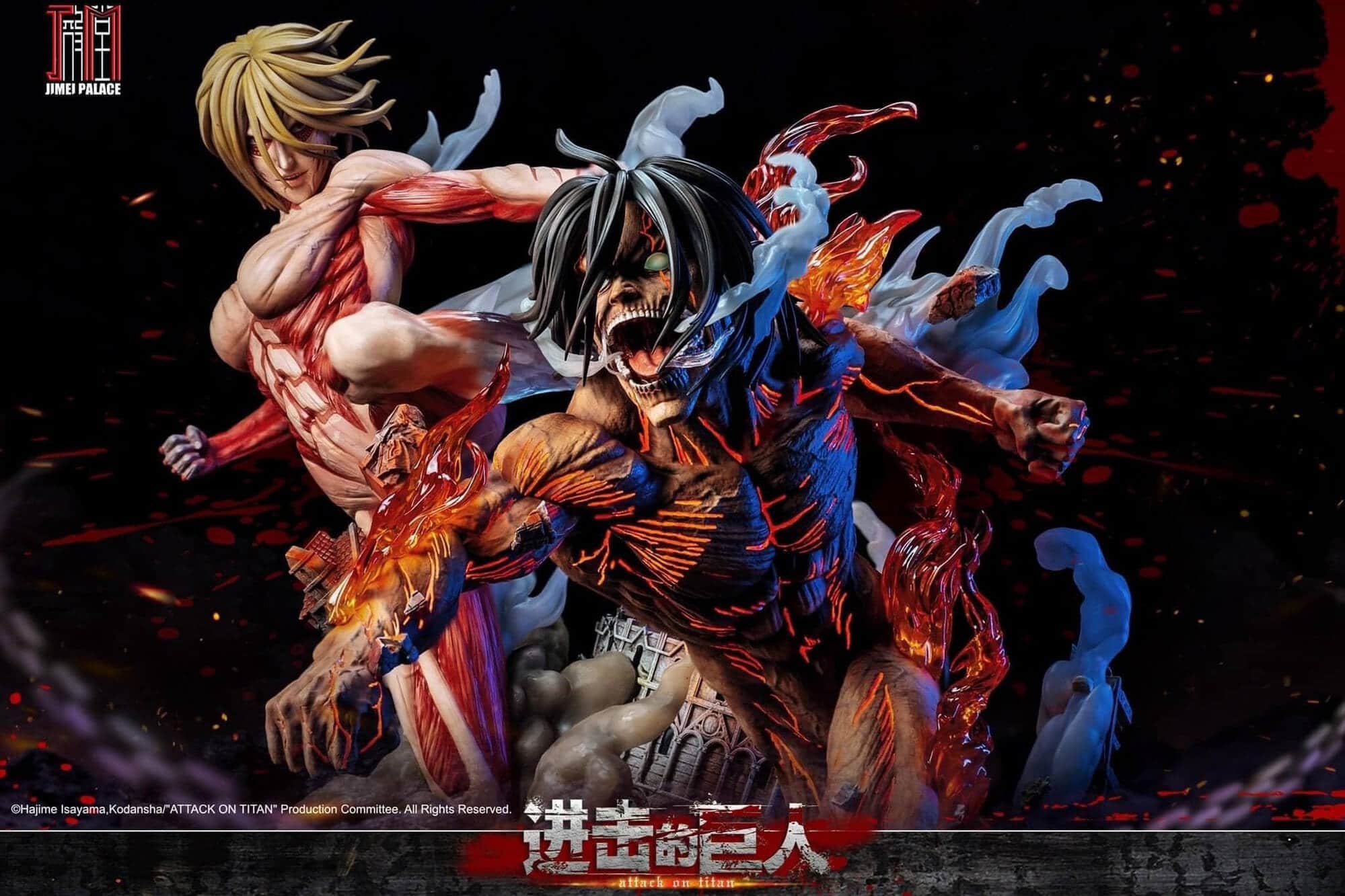 Jimei Hall 1/6 Attack on Titans Eren vs Annie Titan Form Resin Statue