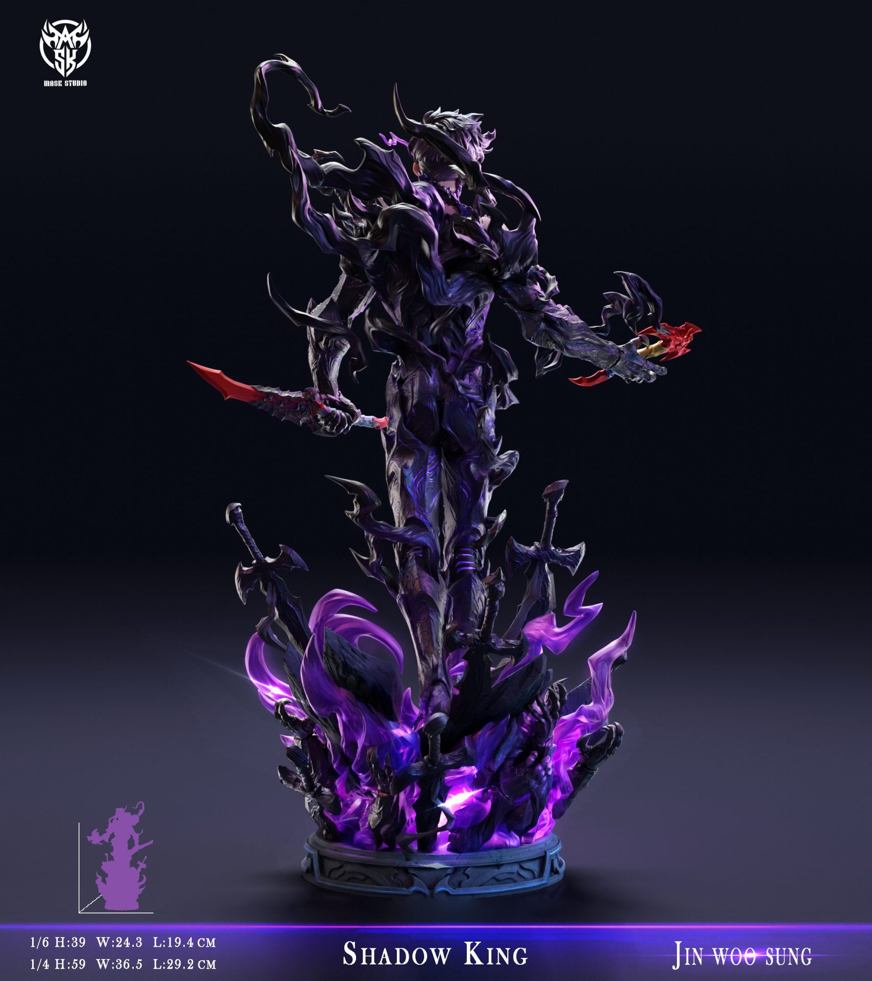 Mask Studio Solo Leveling Shadow Monarch Sung Jinwoo GK Resin STATUE PREORDER Toy Okoku