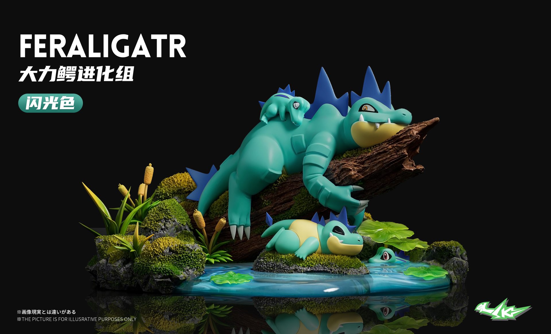 SK Studio 1/20 Scale Feraligatr & Totodile GK Resin Statue PREORDER