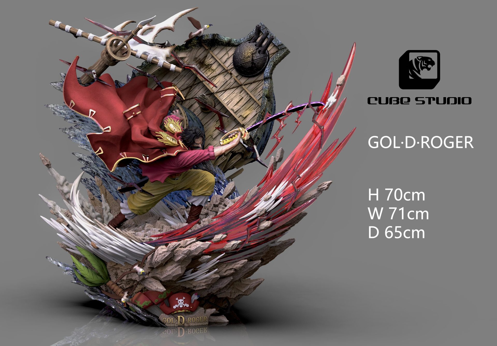 Cube Studio OP Gol D Roger GK Resin Statue PREORDER Toy Okoku